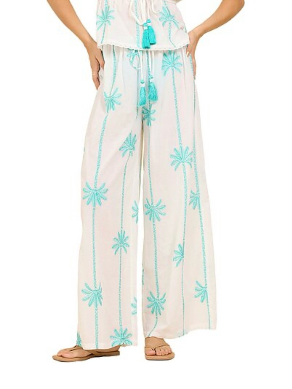 Surf Gypsy Striped Palm Embroidered Pant • NWT • Women’s medium
